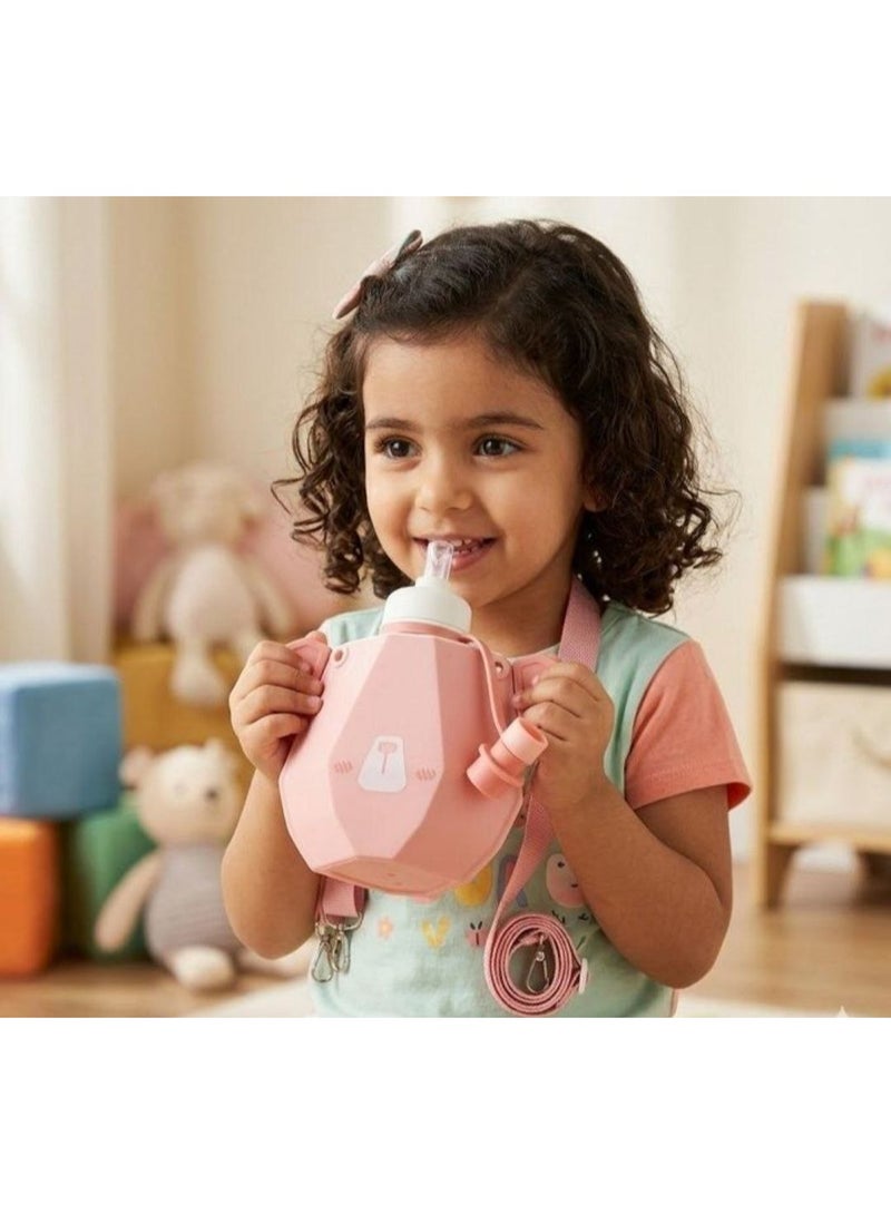 Cute cartoon design children's water bottle with carrying strap - Image 2