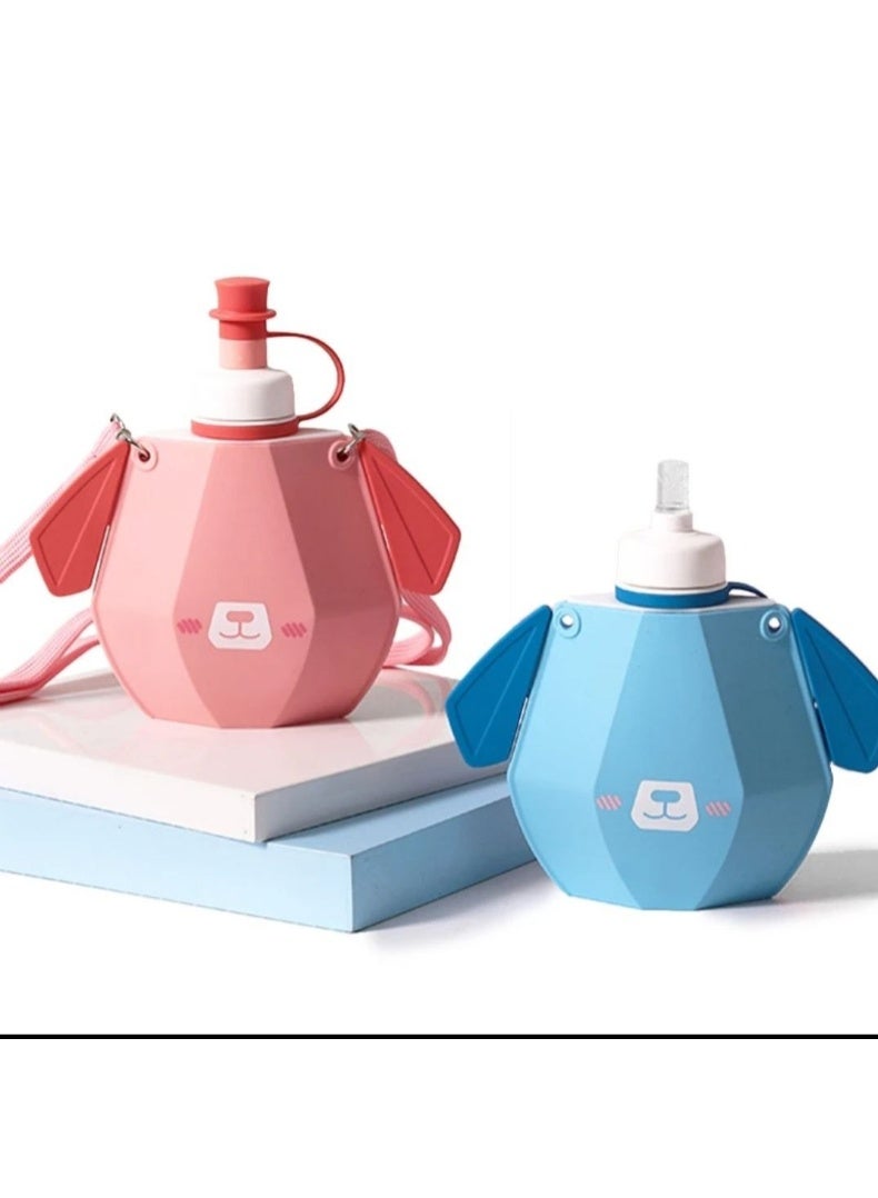 Cute cartoon design children's water bottle with carrying strap - Image 1