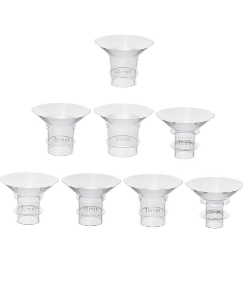 KalamkariX 8PCS Flange Insert for Breast Pump,Flange Size for Breast Pump, Pregnant Women Accessories, Compatible with Most Breast Pumps (13/15/17/18/19/20/21/24) - Image 1