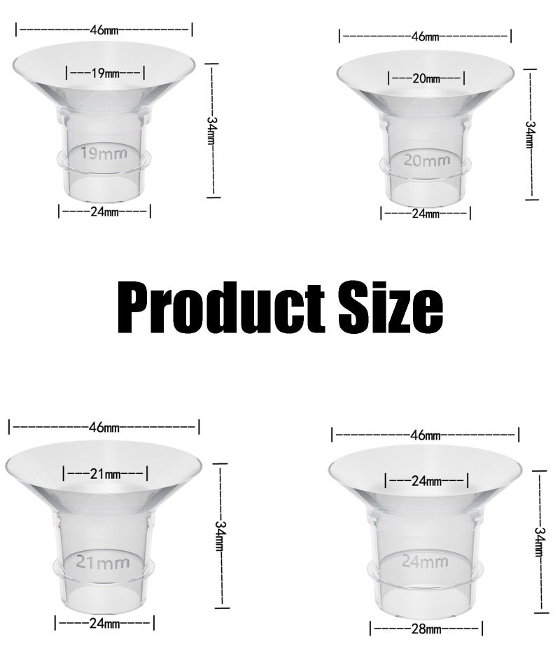 KalamkariX 8PCS Flange Insert for Breast Pump,Flange Size for Breast Pump, Pregnant Women Accessories, Compatible with Most Breast Pumps (13/15/17/18/19/20/21/24) - Image 3