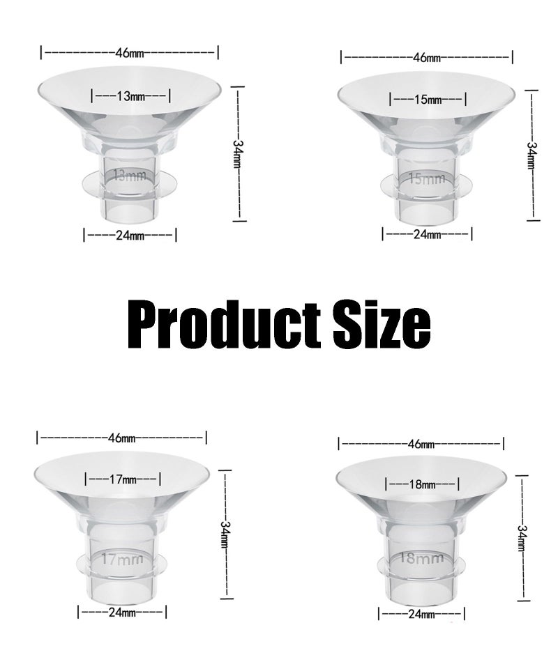 KalamkariX 8PCS Flange Insert for Breast Pump,Flange Size for Breast Pump, Pregnant Women Accessories, Compatible with Most Breast Pumps (13/15/17/18/19/20/21/24) - Image 2