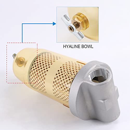 DICMIC 496 Fuel Tank Filter Assembly with Wrench Replacement for Gasoline and Diesel Water Separate 30 Micron Max 25 Gpm 150 Psi with 1” NPT Top Cap Replace# B10-AL - Image 5