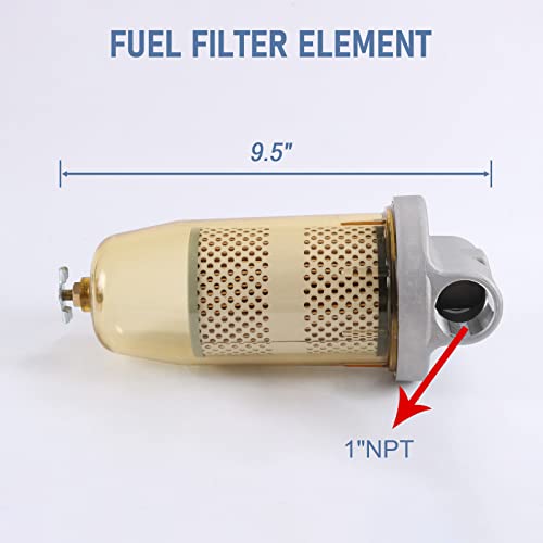DICMIC 496 Fuel Tank Filter Assembly with Wrench Replacement for Gasoline and Diesel Water Separate 30 Micron Max 25 Gpm 150 Psi with 1” NPT Top Cap Replace# B10-AL - Image 3