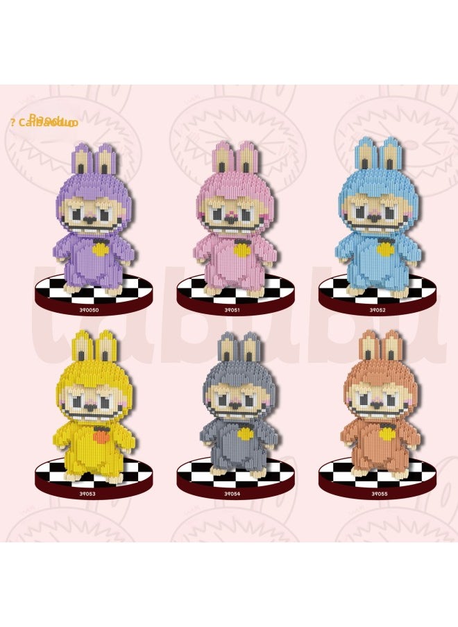 Generic - Caibao Many Manufacturers Labubu Puzzle Small Particles Mosaic Building Blocks Toy Bubble Mart-Color:39054 Gray Rabbit - Image 1