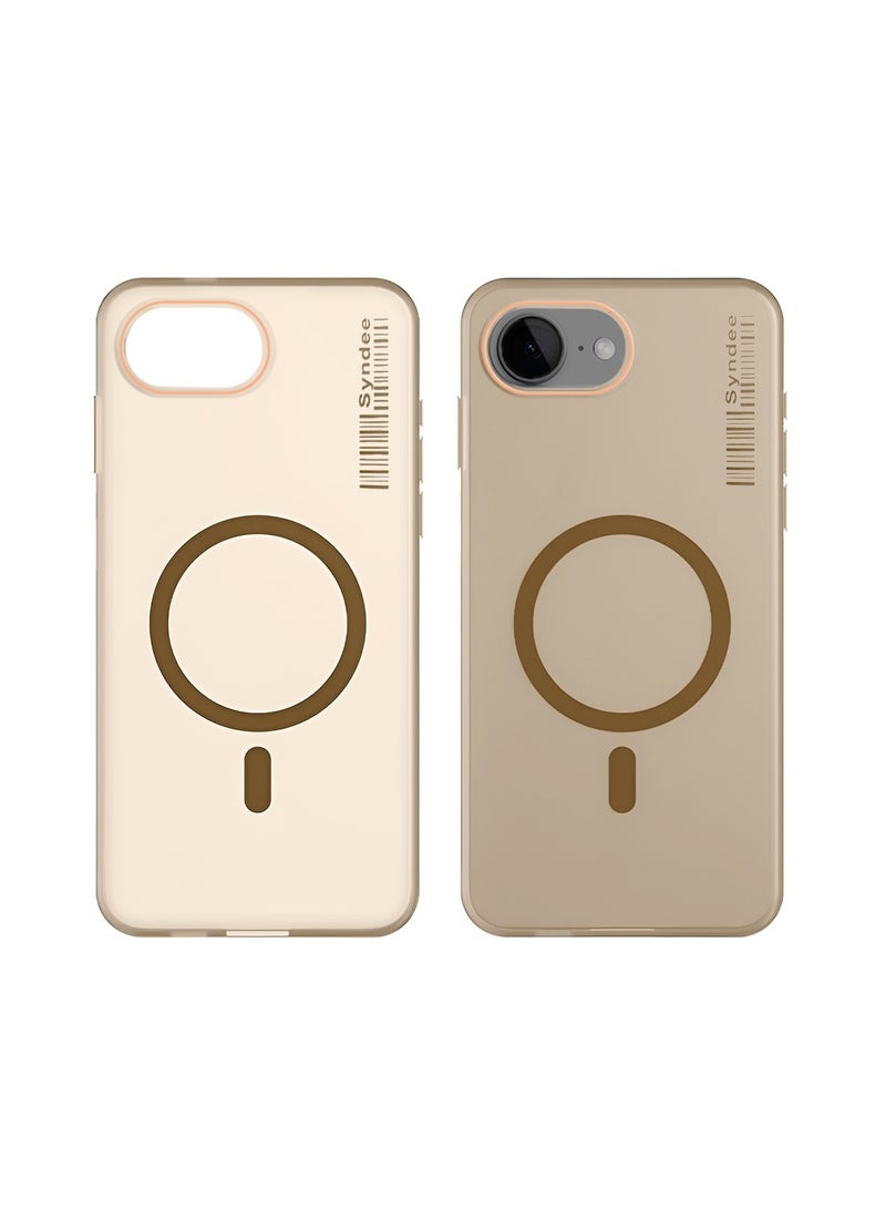 Syndee Apple iPhone 17e 5G 2026 Syndee Series Hybrid Translucent Magsafe with Magnetic Charging Raised Camera Lips Elegant Look Case Cover (MCMPMN) - Brown - Image 2