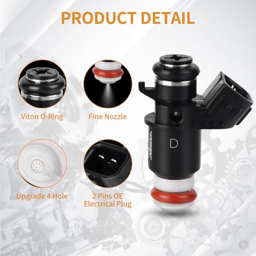 AISHAN 4PCS Fuel Injectors 4 Holes Compatible with Honda Civic 17L L4 2001 2002 2003 2004 2005 Replace 16450PLC003 16450PLD004 FJ338 - Image 3