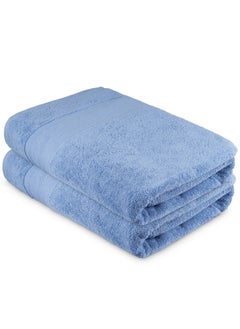 Aten Homeware ATEN Homeware Supreme Egyptian Cotton Bath Towel Set – 2 Piece Set with 2 Extra Large Bath Towels 70 x 140 cm, Ultra Soft, Highly Absorbent, OEKO-TEX Certified, Made in Egypt - (Wedgewood) - 2 PIECES  - Image 1
