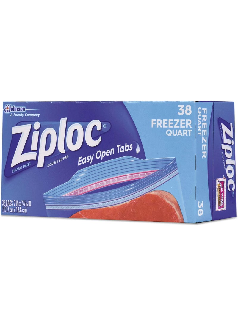 Ziploc Ziploc 314444 Double Zipper Freezer Bags 1 qt 27 mil 697Inch x 77Inch Clear 9Carton  - Image 4