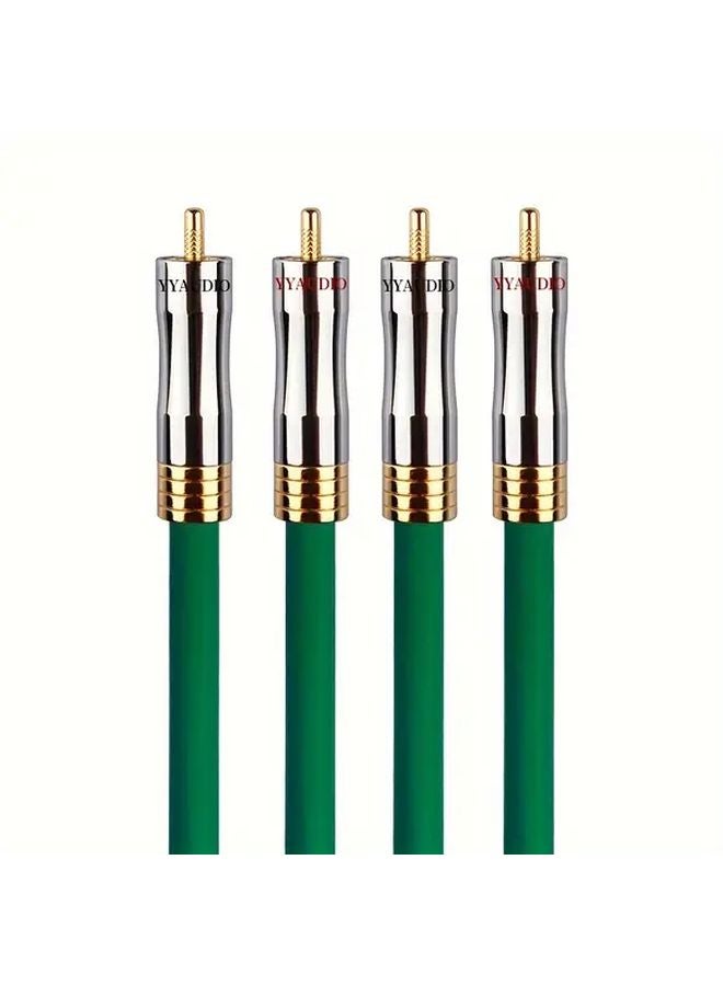 YYAudio 4N OFC Silver Plated 2RCA to 2RCA Interconnect Cable 0 5m High Fidelity Audio Cable - Image 1