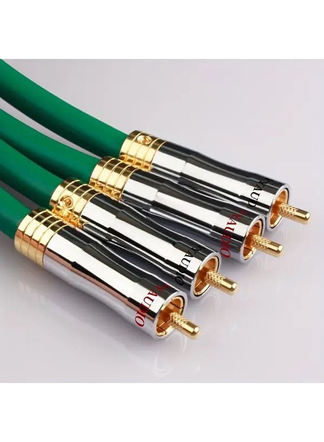 YYAudio 4N OFC Silver Plated 2RCA to 2RCA Interconnect Cable 0 5m High Fidelity Audio Cable - Image 4