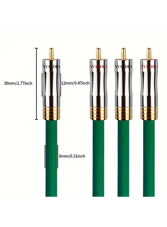 YYAudio 4N OFC Silver Plated 2RCA to 2RCA Interconnect Cable 0 5m High Fidelity Audio Cable - Image 3