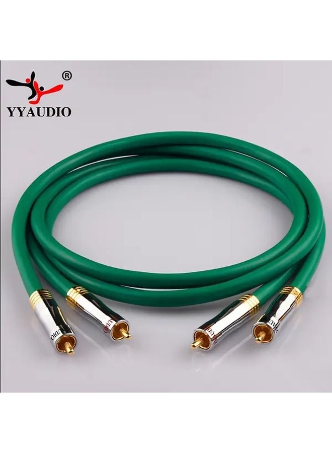 YYAudio 4N OFC Silver Plated 2RCA to 2RCA Interconnect Cable 0 5m High Fidelity Audio Cable - Image 2