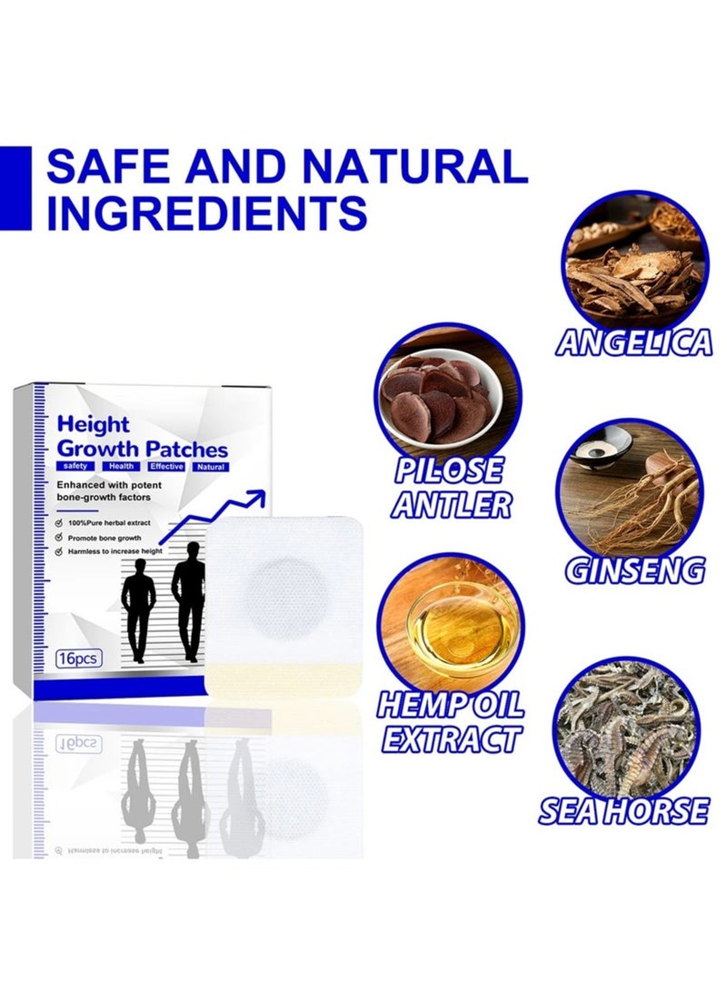 EELHOE رقع قدم لنمو الارتفاع، آمنة وصحية، 16 ملصقًا مغناطيسيًا لنمو ارتفاع القدم، مريحة وفعالة لزيادة نمو تحفيز رقع القدم للبالغين والأطفال - Image 3