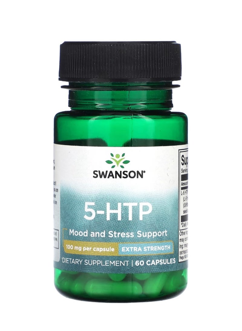 سوانسون 5-HTP قوة إضافية 100 ملجم - 60 كبسولة - Image 1