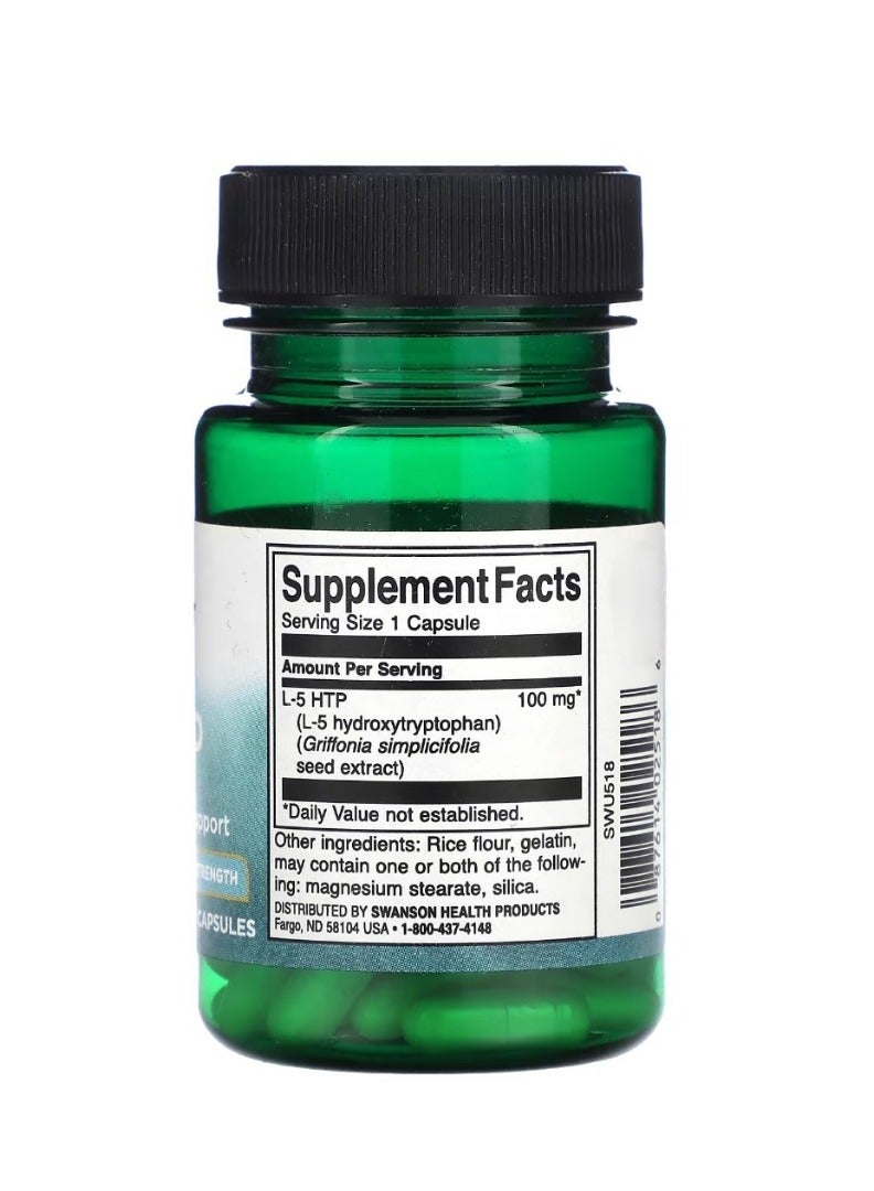 سوانسون 5-HTP قوة إضافية 100 ملجم - 60 كبسولة - Image 2