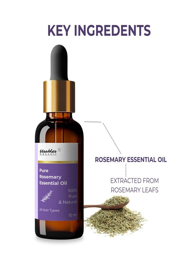 Usables ORGANIC Rosemary Essential Oil for Hair Growth, Hair Fall Control and Nourishment, Skin Care | 100% Pure, Natural, Undiluted | 15ml - Image 4