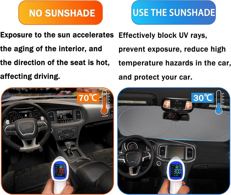 YOSRTER Front Windshield Sun Shade for Dodge Vehicles - Image 5