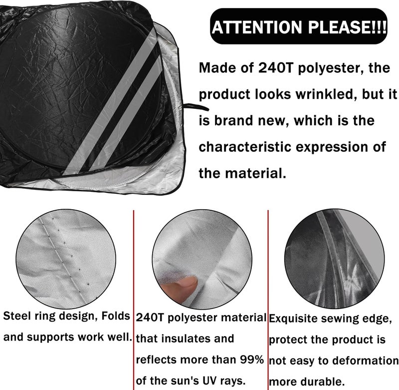 YOSRTER Front Windshield Sun Shade for Dodge Vehicles - Image 3