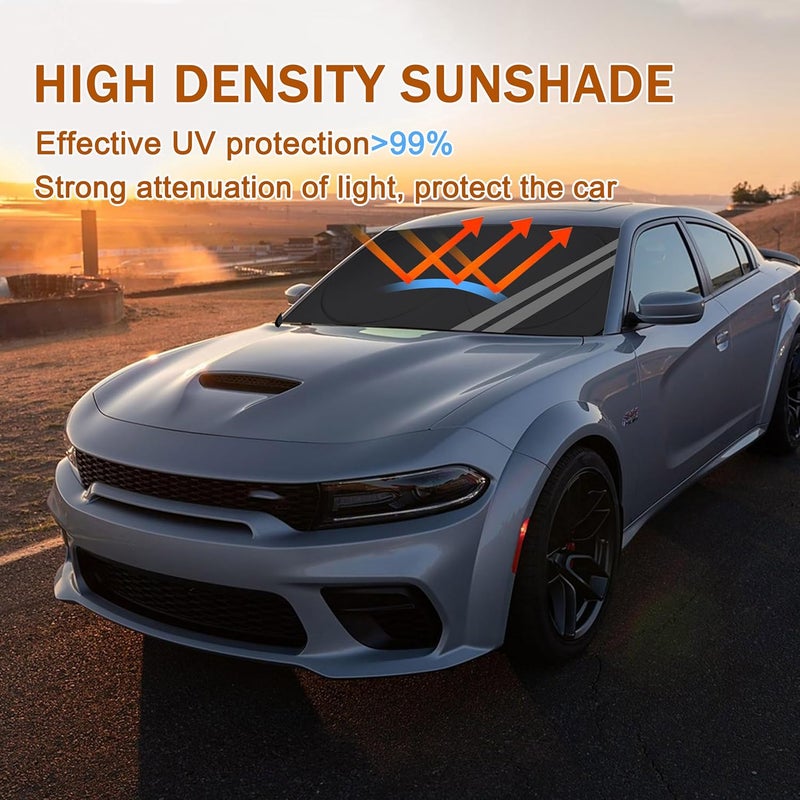 YOSRTER Front Windshield Sun Shade for Dodge Vehicles - Image 2