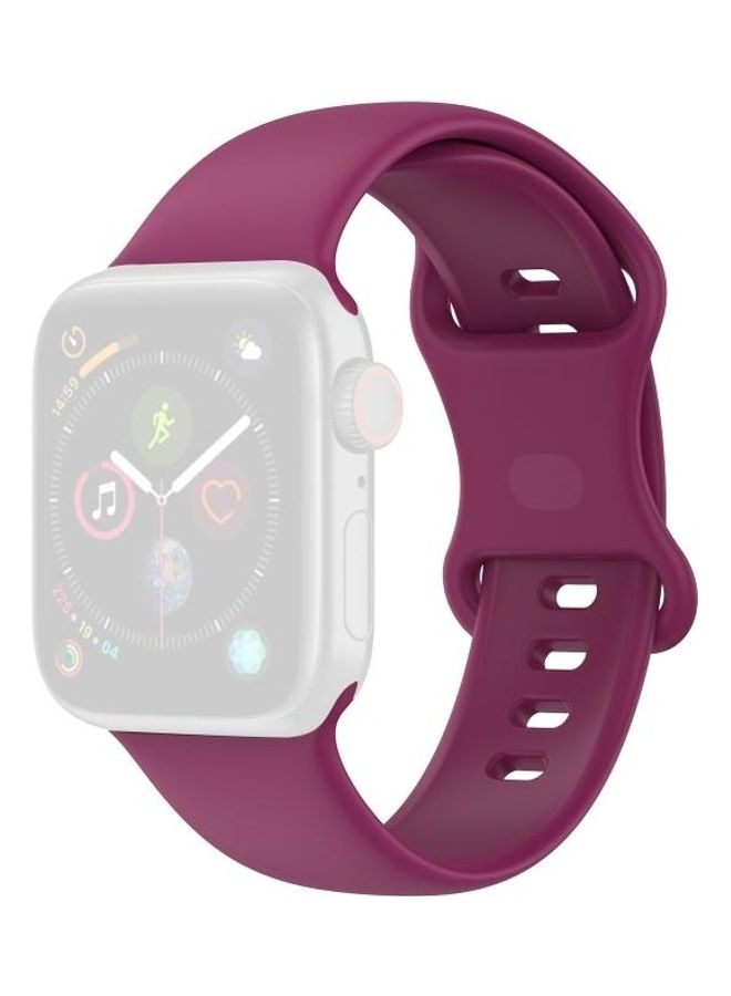 NIBEMINENT Silicone Replacement Watchbands For Apple Watch Series 7/6/SE/5/4/3/2/1 45/44/42mm Size: Large Red Wine - Image 1
