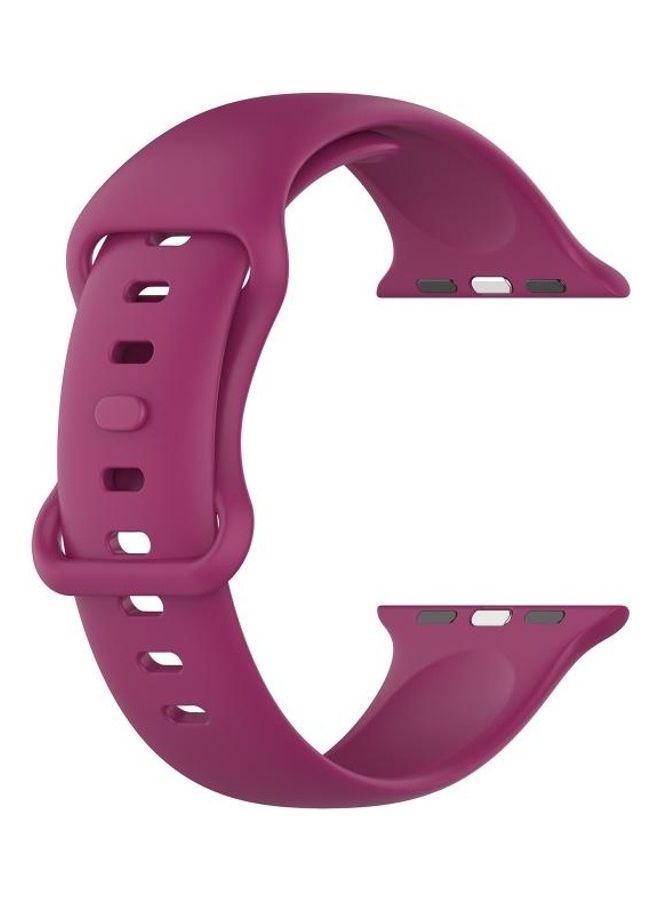 NIBEMINENT Silicone Replacement Watchbands For Apple Watch Series 7/6/SE/5/4/3/2/1 45/44/42mm Size: Large Red Wine - Image 4