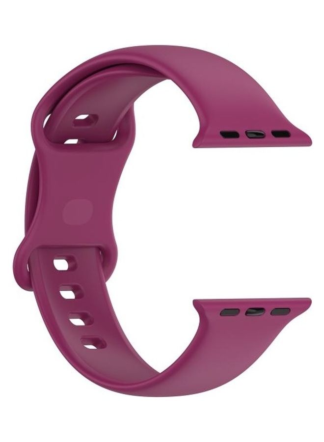 NIBEMINENT Silicone Replacement Watchbands For Apple Watch Series 7/6/SE/5/4/3/2/1 45/44/42mm Size: Large Red Wine - Image 3