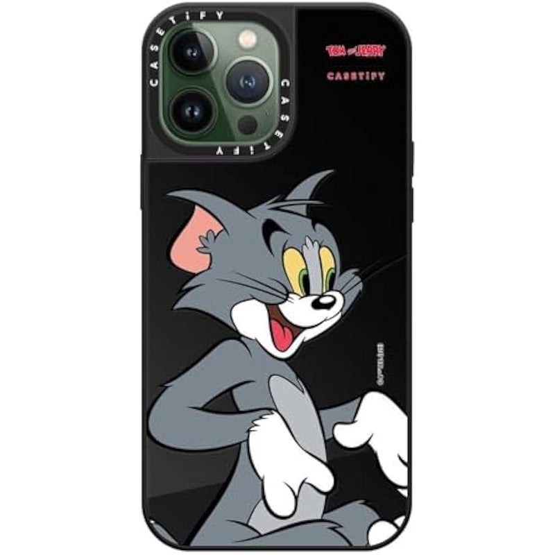 Casetify Mirror Case for iPhone 13 Pro Max 【Tom and Jerry Colab/Reflective / 4.9ft Drop Protection/Compatible with Magsafe】 - Tom Character - Black on Black - Image 2