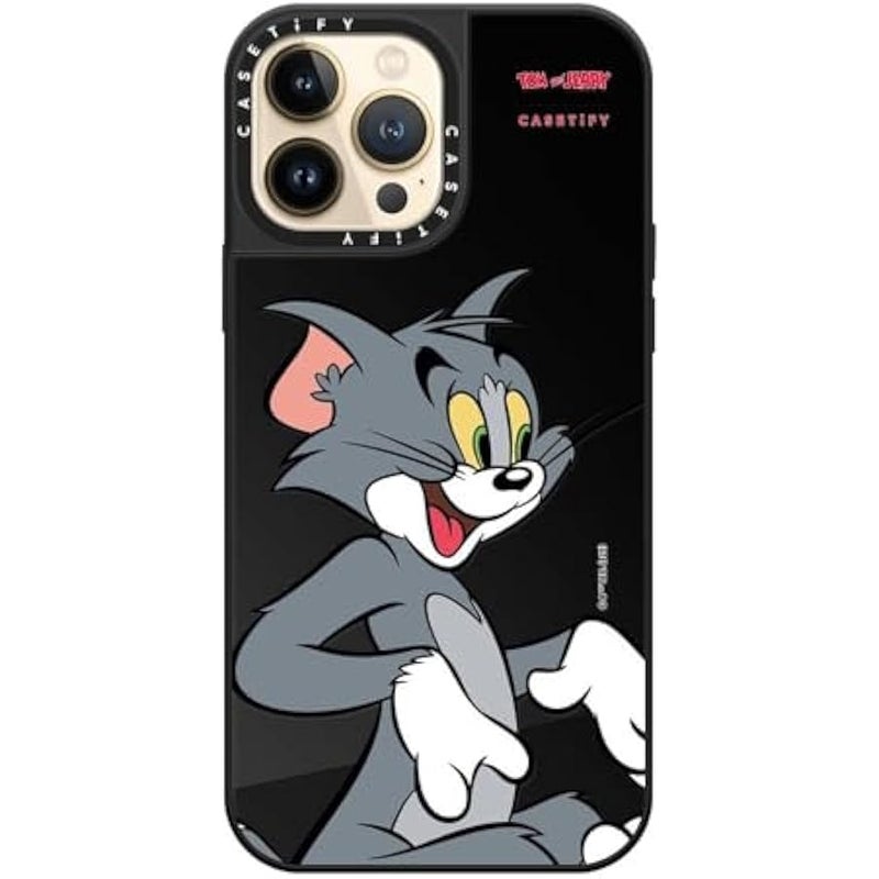 Casetify Mirror Case for iPhone 13 Pro Max 【Tom and Jerry Colab/Reflective / 4.9ft Drop Protection/Compatible with Magsafe】 - Tom Character - Black on Black - Image 4