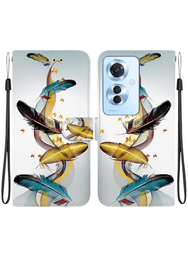 S-TOP Case For OPPO Reno11 F Global Crystal Texture Colored Drawing Leather Phone Case - Image 1