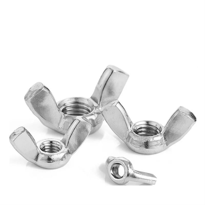 Stainless Steel Wing Nut, 10pcs/lot Butterfly Wing Ram Nut M3 M4 M5 M6 M8 M10 M12 Stainless Steel Wing Nut Manual Fastening Nut Hand Nut(M5 x10pc) - Image 1