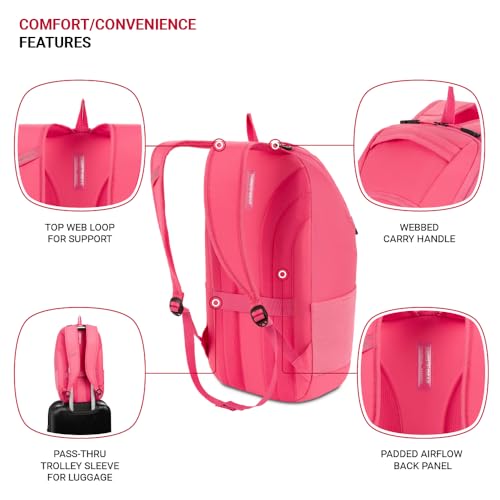 SwissGear 8118 Laptop Backpack Fits up to 14Inch Laptop Pink - Image 3
