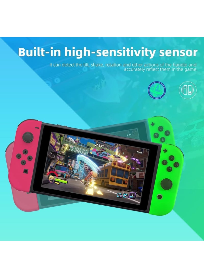 Joy Cons Wireless Controller for Nintendo Switch, L/R Controllers Replacement Compatible with Nintendo Switch/Lite/OLED, Joystick with Wake-up/Screenshot/Dual Vibration (Pink Green) - Image 5
