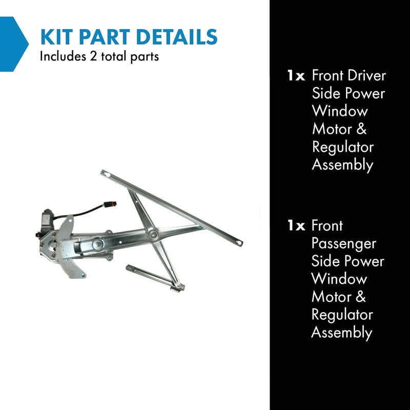 TRQ Front Power Power Window Regulator & Motor Assembly Set Compatible with 1993-1998 Jeep Grand Cherokee 1993 Grand Wagoneer - Image 2