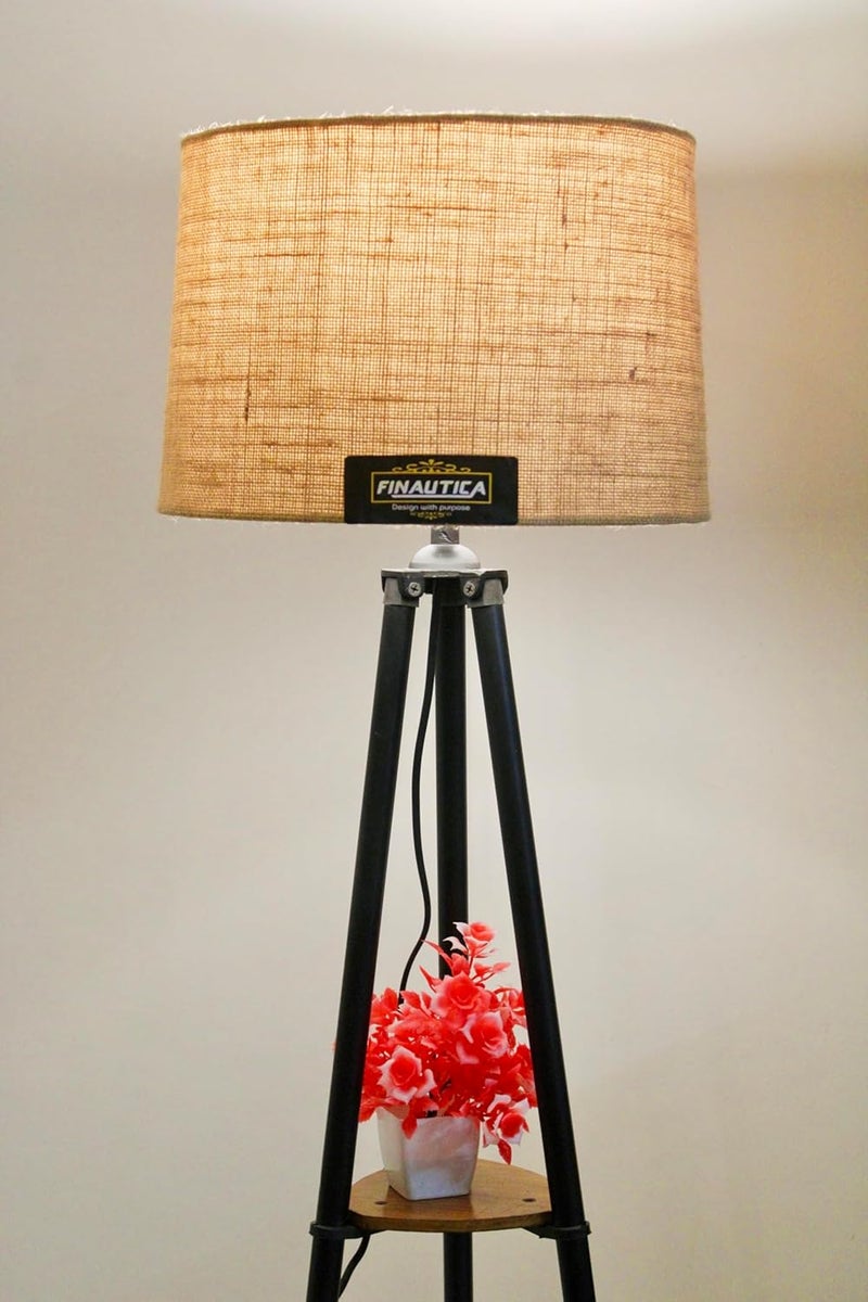 FN Metal Lamp With Home Decor Corner Design Blue Drum Shade, Bulb, Wiring, Holder Included Pack Of 1, Led - Image 3