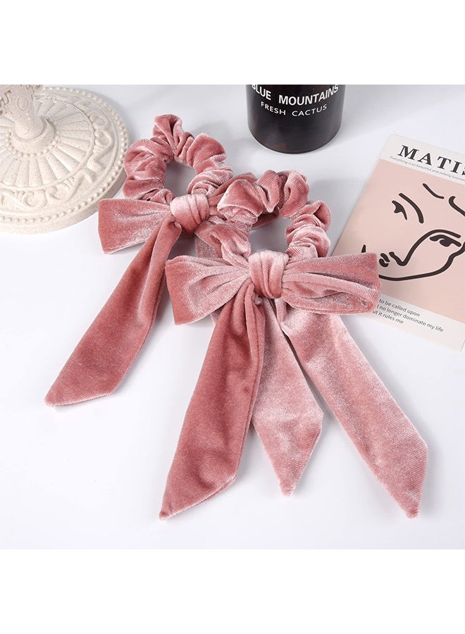 Peachjoy 6Pcs Hairband Bowknot Hair Scrunchies, Velvet Elastics Hair Bands, Scrunchy Hair Rope Ties, Hair Bow Ponytail Holder Accessories for Women Girls - Image 5