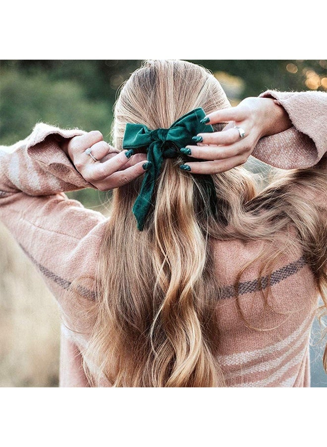 Peachjoy 6Pcs Hairband Bowknot Hair Scrunchies, Velvet Elastics Hair Bands, Scrunchy Hair Rope Ties, Hair Bow Ponytail Holder Accessories for Women Girls - Image 3