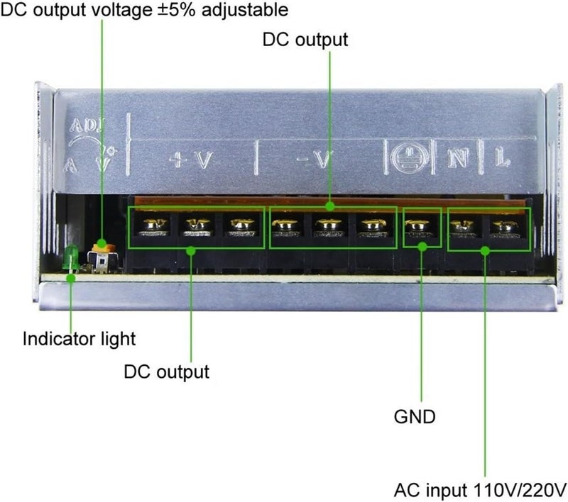 DC Power Supply Variable, Switching Power Supply Transformer, AC-DC Power Supply,5V/12v to, to 5V 12V for Beginners or Professional Electricians(5V,150W) - Image 3