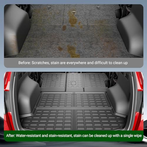 xipoqix Cargo Mat Backrest Mat Compatible with 2022-2026 Tucson Cargo Liner Back Seat Protector Replacement for 2022-2025 2026 Tucson Accessories (Trunk Mat with Backrest Mat) - Image 3