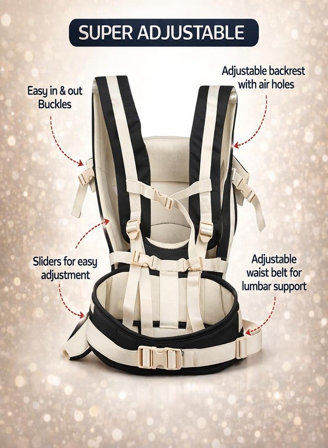 AEREX Adjustable Baby Carrier 4-in-1 Infant Carrier Baby Toddler Carrier for 4 to 24 Months Baby Honeycomb/Kangaroo Bag Toddler Carrier Body Holder Backpack - Image 3