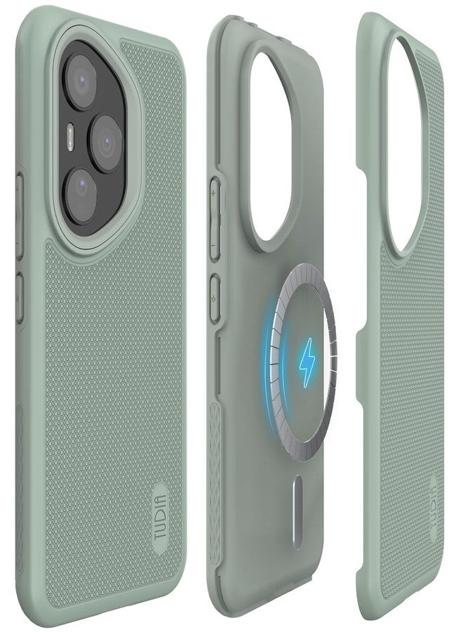 توديا جراب TUDIA DualShield Grip مصمم لهاتف Honor 400 Pro 5G (2025)، [MergeGrip] جراب حماية متين مقاوم للصدمات ذو طبقتين من الدرجة العسكرية (أسود مطفي) - Image 1