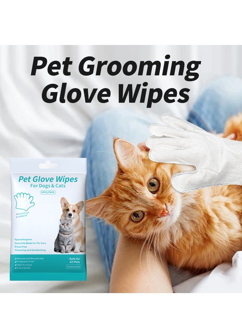 (Pack of 2)Disposable Pet Cleaning Deodorizing Bath(6pcs) Wipes+Teeth(50pcs) Cleaning Wipes Pet Dental Finger Wipes for Dogs or Cats, Daily Care Outdoor Travel No Rinse - Image 3