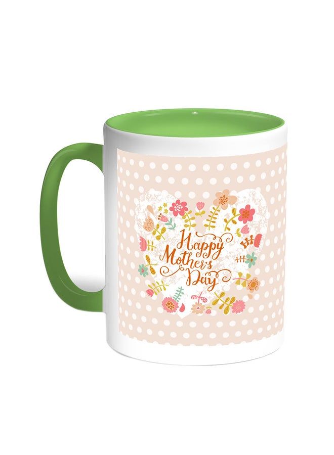 RKN Happy Mother's Day Printed Coffee Mug Green/White 11ounce - Image 1