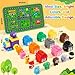 URMYWO Learning Toys for 1 2 3 Years Old Boy Girl Toddler Montessori Toys Train Set with 10 Finger Puppets Play Mat Counting Matching Sorting Toddler Birthday Gift Easter Basket Stuffers - Image 4