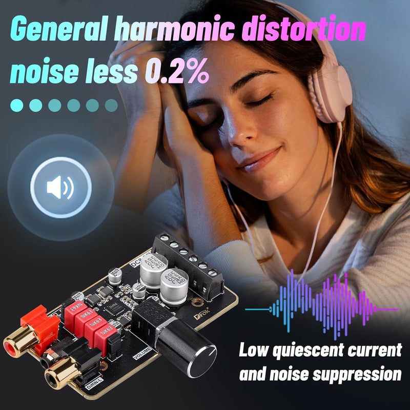 DROK 12V Amplifier Board, 15W+15W 2.0 Dual Channel Audio Amplifier Board PAM8620 DC 8-26V 24V Digital Stereo Amp Module Class D Mini Power Amplify Circuit for Sound System Speaker DIY - Image 5
