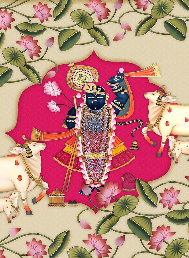 Alterego Shrinathji Pichwai Print- Traditional Indian Art on Cloth - Ideal for Wall Décor, Gifts, and Religious Spaces (12 * 18 in) - Image 1