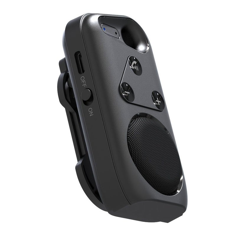 Portable Car Hands Free Speaker Mini Size Built In HD Speaker Microphone Button Control Volume Answer Calls Play Navigation Sounds Music Driving Safe Black - Image 1
