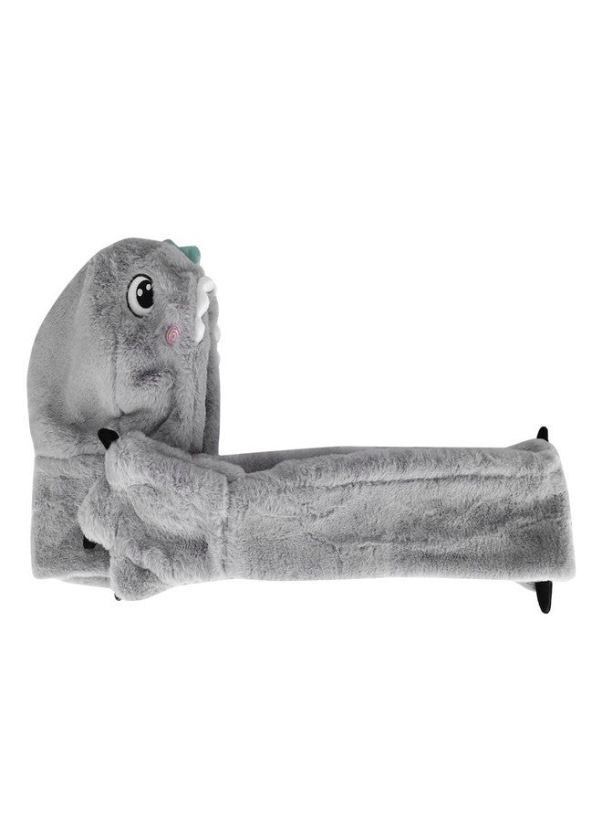 PENINSULA LOVE Kids 3-in-1 Hooded Hat Gloves Scarf Set,Cute Dinosaur Faux Fur Hat Plush Warm Earflap Beanie for Boys Girls - Image 5