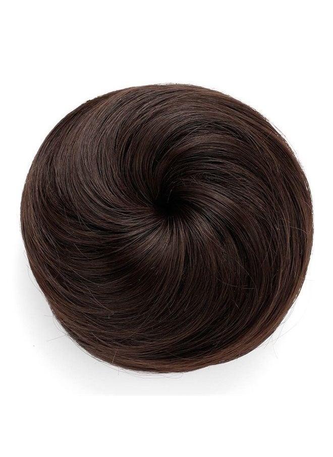 OneDor Synthetic Fiber Hair Extension Chignon Donut Bun Wig Hairpiece (6# - Medium Chestnut Brown)  - Image 1
