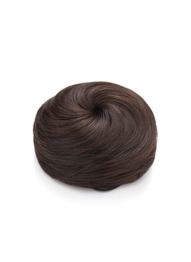 OneDor Synthetic Fiber Hair Extension Chignon Donut Bun Wig Hairpiece (6# - Medium Chestnut Brown)  - Image 3