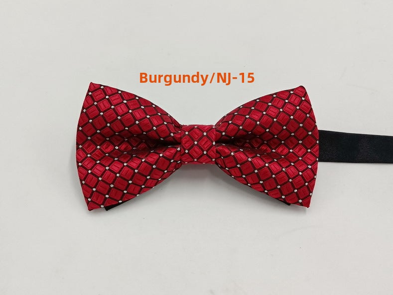 Mens Formal Bow Tie Classic British PlaidBurgundy/NJ-15 Burgundy/NJ-15 